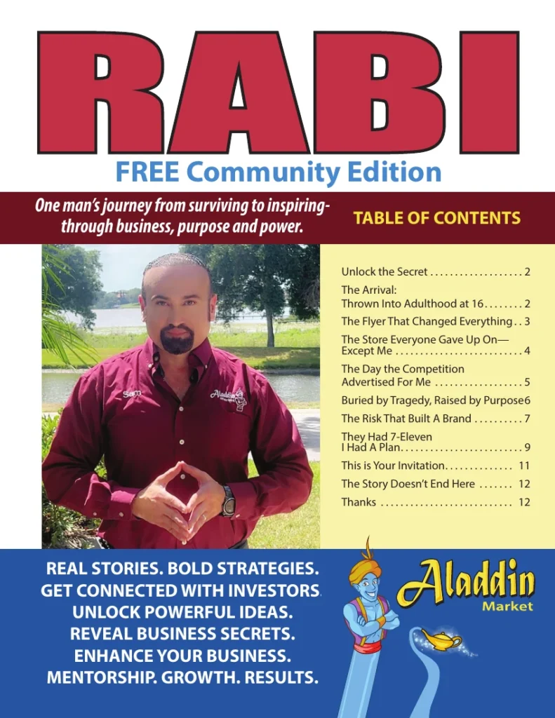 RABI magazine Community Edition cover featuring Sam Rabi
