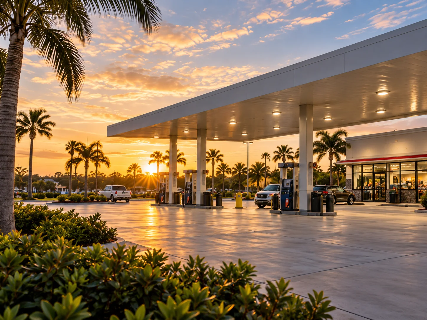 Illustrative Florida gas station; not a photograph of a verified portfolio property